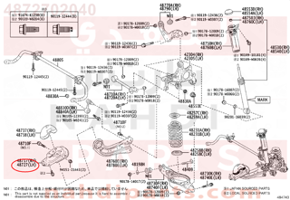 4872702040,BRACKET, REAR SUSPENSION ARM, LH,دعامة 