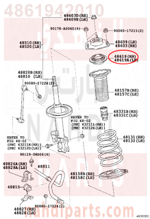 4861942010,BEARING, STRUT MOUNTING, RH,رمان بلي ربط 