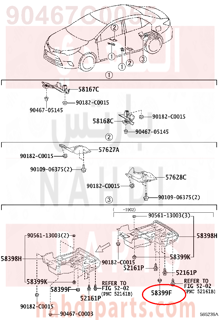 90467C0055,CLIP, NO.2(FOR FLOOR UNDER COVER),كلبس ، رقم 2   (من اجل  طابق تحت غطاء)