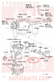 170800C010,CLEANER ASSY, AIR,قربة هواء مكينة كامله