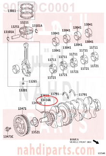 90280C0001,KEY, CRANKSHAFT(FOR CRANKSHAFT PULLEY SET),KEY، العمود المرفقي (من اجل  العمود المرفقي بكرة طقم   )