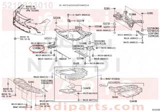 5210333010,EXTENSION SUB-ASSY, FRONT BUMPER, LH,راس جسر صدام