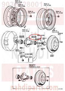 9036828001,BEARING, TAPERED ROLLER (FOR FRONT AXLE OUTER BEARING),رمان بلي