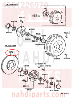 4351226070,DISC, FRONT,هوب فرامل أمامي