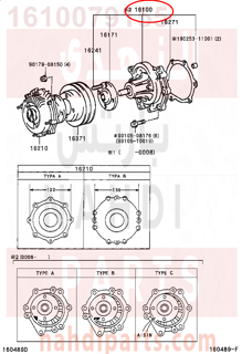 1610079155,PUMP ASSY, ENGINE WATER,طرمبة ماء - مضحة مويه