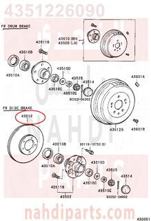 4351226090,DISC, FRONT,هوب فرامل أمامي