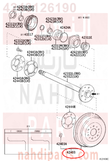 4243126190,DRUM SUB-ASSY, REAR BRAKE,هوب كفر خلفي - نظام هلال