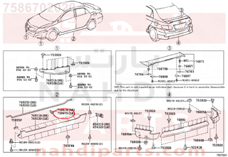 7586702020,CLIP, ROCKER PANEL MOULDING NO.2,مشبك قالب لوحة الهزاز , رقم 2 