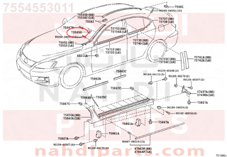 7554553011,CLIP, WINDSHIELD OUTSIDE MOULDING, NO.1,مشبك القالب الخارجي للزجاج أمامى  , رقم 1" 