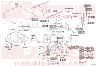 7587150080,MOULDING, FRONT FENDER WHEEL OPENING, يمين   ,الصب ، فتح عجلة الحاجز الأمامي ، على اليمين