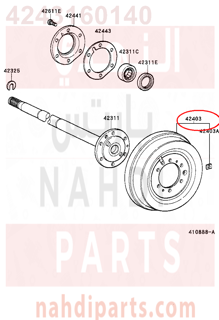 4243160140,DRUM SUB-ASSY, REAR BRAKE,هوب كفر خلفي - نظام هلال