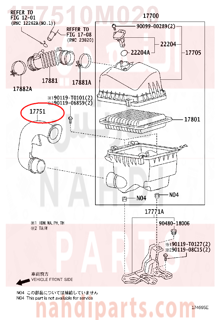177510M020,INLET, AIR CLEANER, NO.1,توصيله قربه هواء عند الصدام