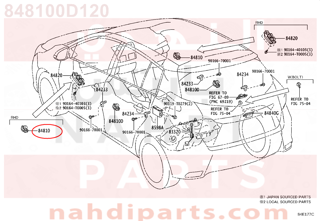 848100D120,SWITCH ASSY, POWER WINDOW REGULATOR, REAR,ASSY التبديل، الطاقة نافذة منظم، الخلفية