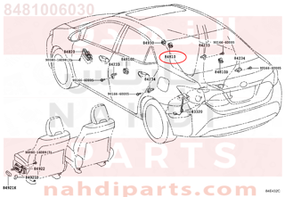 8481006030,SWITCH ASSY, POWER WINDOW REGULATOR, REAR,ASSY التبديل، الطاقة نافذة منظم، الخلفية