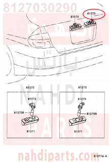 8127030290,LAMP ASSY, LICENSE PLATE,LAMP   لوحة ترخيص