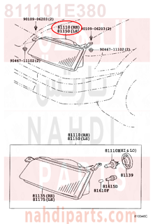 811101E380,HEADLAMP ASSY, RH,شمعة امامي يمين كامله