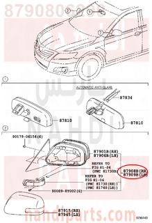 8790806290,MIRROR SUB-ASSY, RH,MIRRاو  SUB-  RH