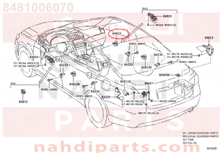 8481006070,SWITCH ASSY, POWER WINDOW REGULATOR, REAR,ASSY التبديل، الطاقة نافذة منظم، الخلفية