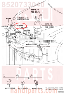 8520733040,ACTUATOR SUB-ASSY, HEADLAMP WASHER, RH,اكسسوارات التحكم