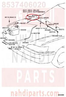 8537406020,HOSE, WINDSHIELD WASHER (FROM JOINT TO JOINT), NO.1,خرطوم، غسيل الزجاج الأمامي (من جوزة    جوزة  )، رقم 3