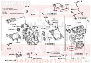 8710302140,MOTOR SUB-ASSY, BLOWER W/FAN,Mاو  SUB-  BLOWER W / FAN