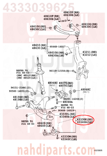 4333039625,JOINT ASSY, LOWER BALL, FRONT RH,جوزوة مقص 