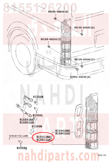 8155126200,LENS, REAR COMBINATION LAMP, RH,اسطب خلفي يمين 