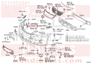 5211553041,SUPPORT, FRONT BUMPER SIDE, RH,قاعدة صدام امامى يمين