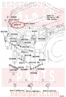 8520760020,ACTUATOR SUB-ASSY, HEADLAMP WASHER, RH,رشاش ماء يمين