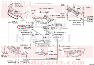 5210233010,EXTENSION SUB-ASSY, FRONT BUMPER, RH,راس جسر صدام