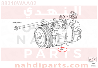 88310WAA02,COMPRESSOR ASSY, W/PULLEY,كومبرسر التكييف 