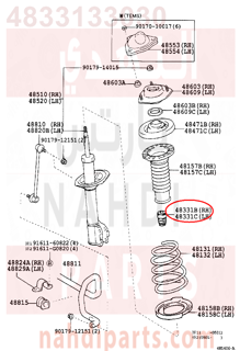 4833133030,BUMPER, FRONT SPRING, RH,ربله عمود مساعد أمامي