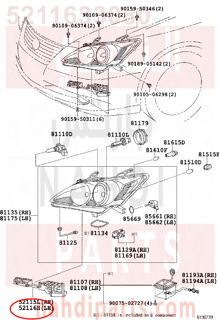 5211633080,SUPPORT, FRONT BUMPER SIDE, LH,قاعدة صدام امامي يسار