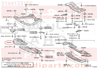 5144133160,COVER, ENGINE UNDER, RH,بطانة تحت الصدام يمين - أمامية