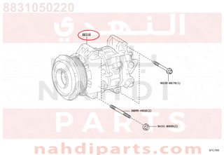 8831050220,COMPRESSOR ASSY, W/PULLEY,كومبرسر التكييف 