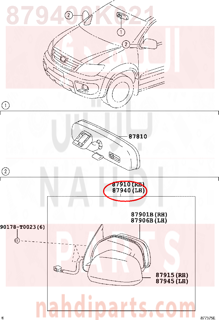 879400K021,MIRROR ASSY, OUTER REAR VIEW, LH,مراية يسار 