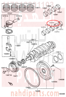 117012201103,BEARING, CRANKSHAFT,سبيكة مكينة 