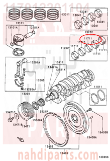 117012201104,BEARING, CRANKSHAFT,سبيكة مكينة 