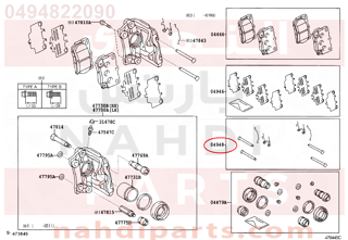 0494822090,FITTING KIT, DISC BRAKE, REAR,سست الفرامل 