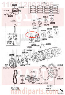 110712002006,BEARING, CRANKSHAFT,سبيكة مكينة 