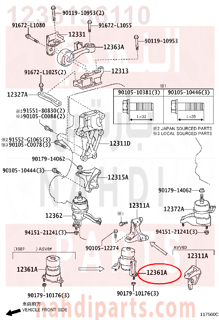 1236136110,INSULATOR, ENGINE MOUNTING, FRONT(FOR TRANSVERSE ENGINE),كرسي مكينة أمامي عند اللديتر