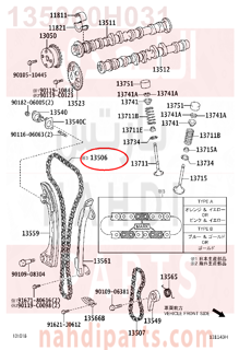 135060H031,CHAIN SUB-ASSY,جنزير مكينه كبير