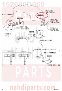 162680D060,PIPE, WATER BY-PASS, NO.1,أنبوب