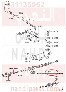 0431135052,CYLINDER KIT, CLUTCH MASTER, اصلاح علبة كلتش 