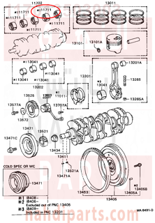 117013503003,BEARING, CRANKSHAFT,سبيكة مكينة 