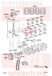 117112802004,BEARING, CRANKSHAFT,سبيكة مكينة 