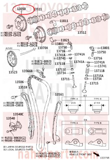 130500V070,GEAR ASSY, CAMSHAFT TIMING,ترس 