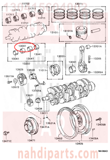 130415604002,BEARING, CONNECTING ROD,سبيكة ذراع بستم 