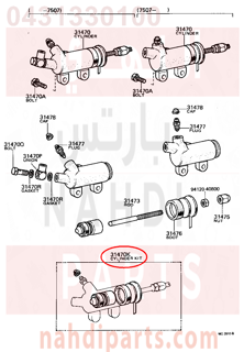 0431330100,CYLINDER KIT, CLUTCH RELEASE, اصلاح علبة كلتش 