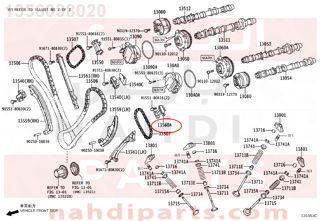 1356038020,TENSIONER ASSY, CHAIN, NO.3,شداد  